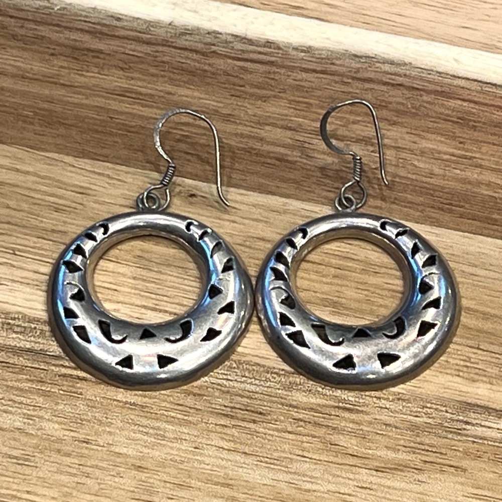 Vintage Sterling Silver Artesian Boho Earrings